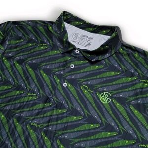 Googan Squad Performance Polo Black/Green Dart Fishing Lure Size XL NWT